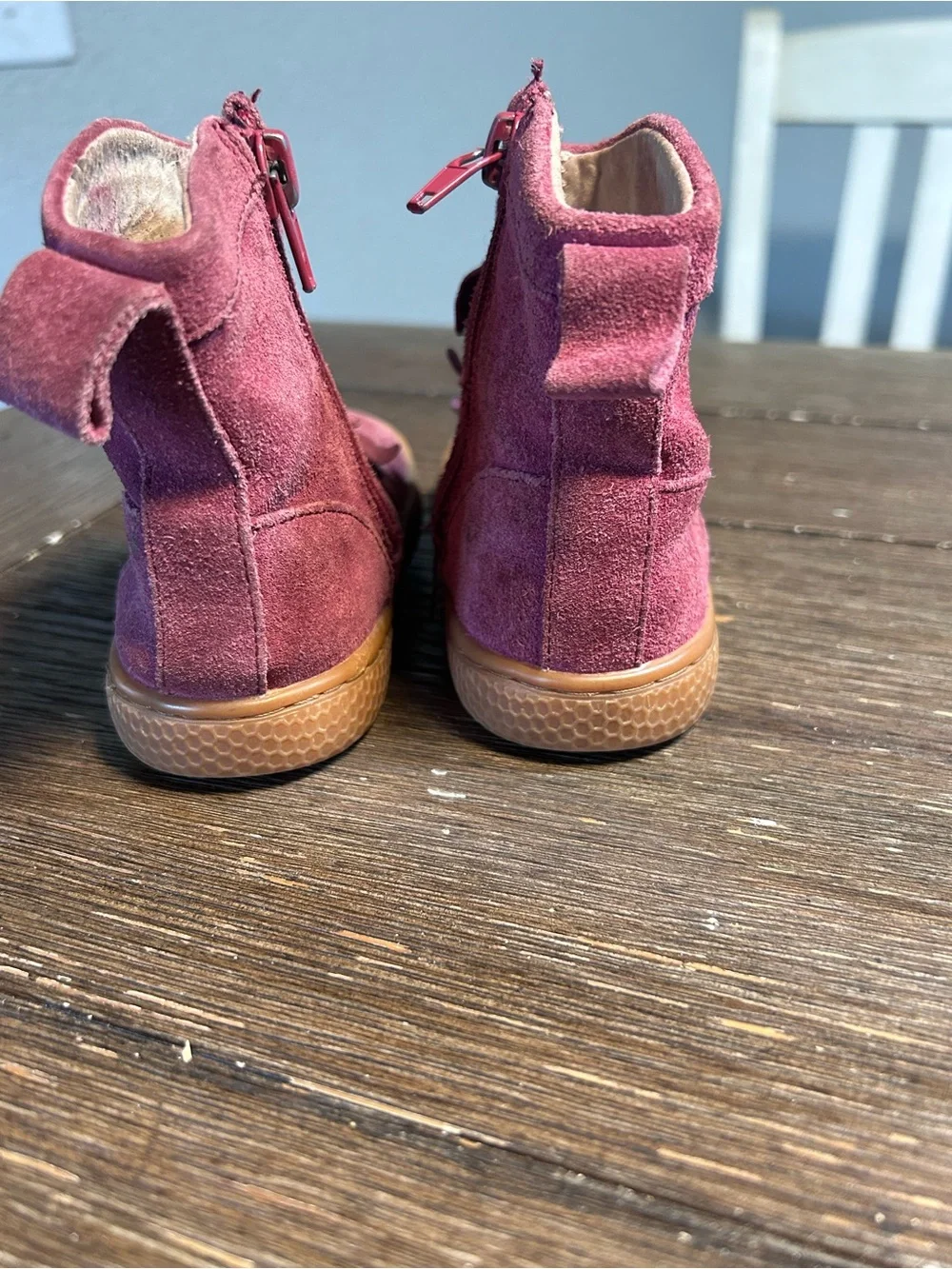 Livie & Luca suede ruffled boots size 6